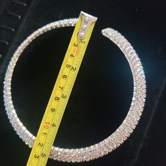 Vintage 5 Row Aurora Borealis Choker - Picture 12 of 12